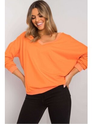 Oranžinės spalvos džemperis MOD1188