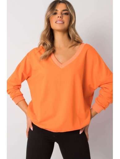 Oranžinės spalvos džemperis MOD1188 1
