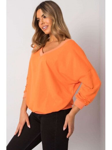 Oranžinės spalvos džemperis MOD1188 2