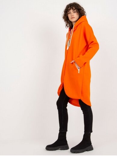 Oranžinės spalvos džemperis MOD846 1