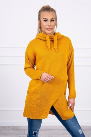 Garstyčių spalvos megztinis MOD308