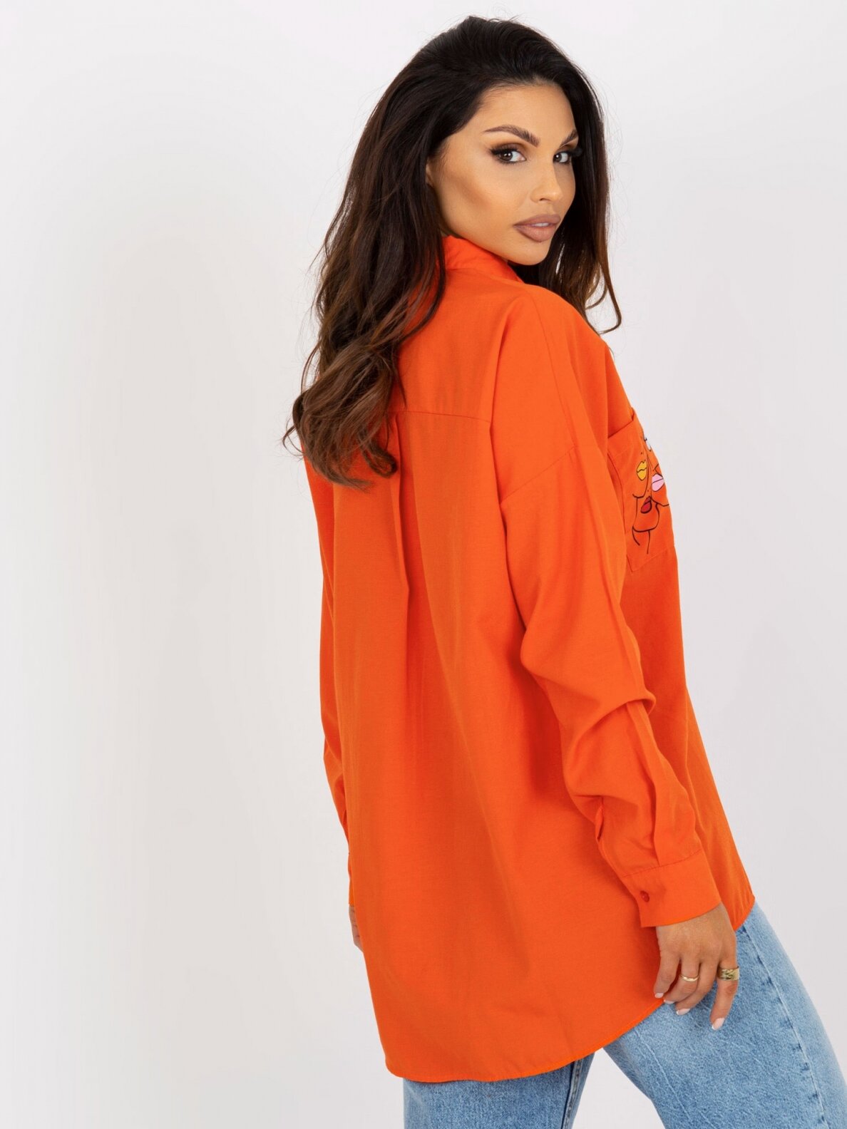 Oranžinės spalvos marškiniai MOD2290 GP 4 Oranžinės spalvos marškiniai MOD2290 GP 4
