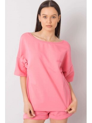 Rožinės spalvos moteriškas kostiumėlis MOD995