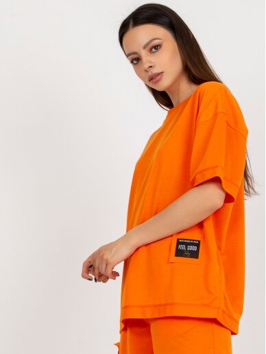 Oranžinės spalvos kostiumėlis su šortais MOD2291 4