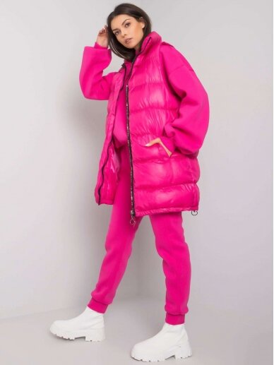 Rožinės spalvos sportinis kostiumas su liemene MOD1551 3