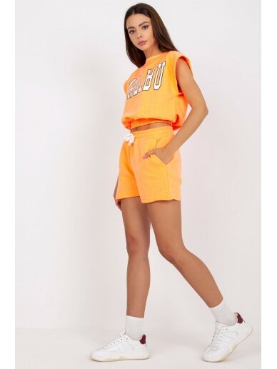 Neoninės oranžinės spalvos kostiumėlis su šortais MOD1933 2