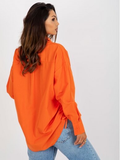 Oranžinės spalvos marškiniai MOD2185 2