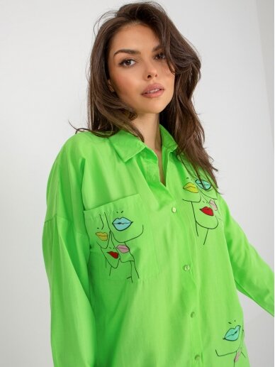 Šviesiai žalios spalvos marškiniai MOD2290 2