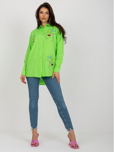 Šviesiai žalios spalvos marškiniai MOD2290 3
