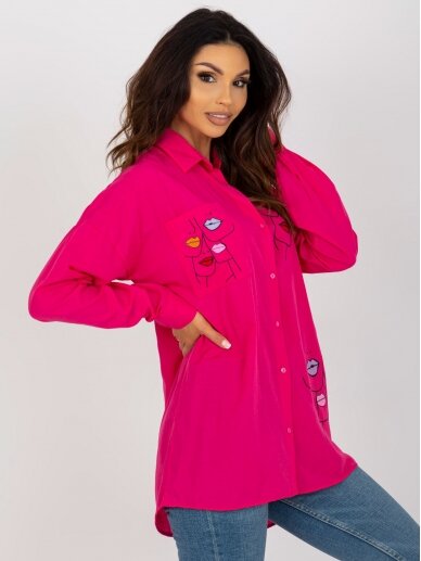 Rožinės spalvos marškiniai MOD2290 4