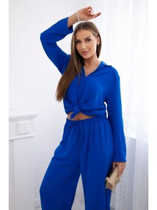 Mėlynos spalvos moteriškas kostiumėlis KST0013