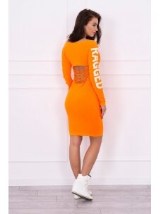 Neoninė oranžinė suknelė MOD087