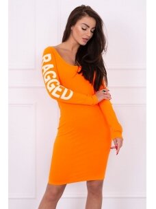 Neoninė oranžinė suknelė MOD087