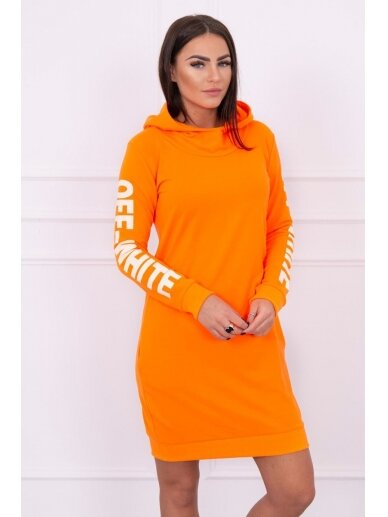 Neoninė oranžinė suknelė MOD025