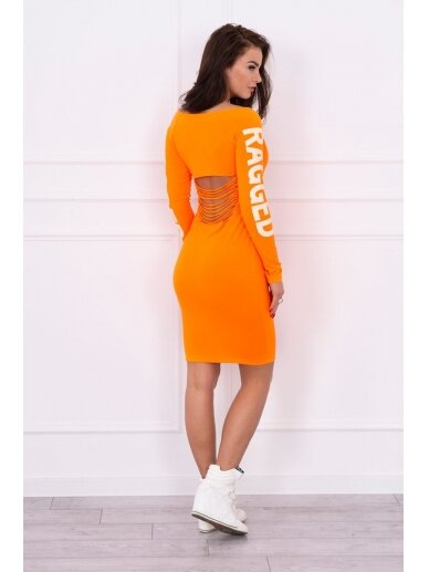 Neoninė oranžinė suknelė MOD087 1