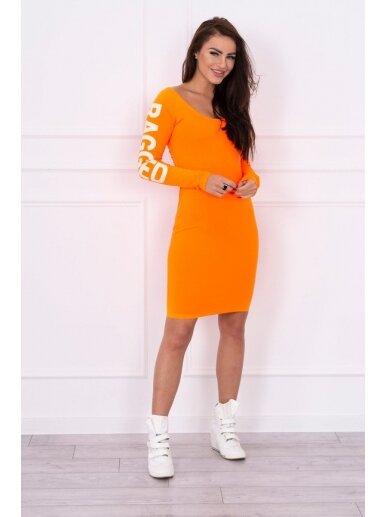 Neoninė oranžinė suknelė MOD087 2