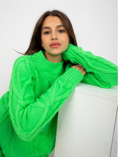 Neoninės žalios spalvos megztinis MOD2010 2