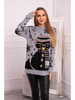 Pilkas kalėdinis megztinis MOD1606