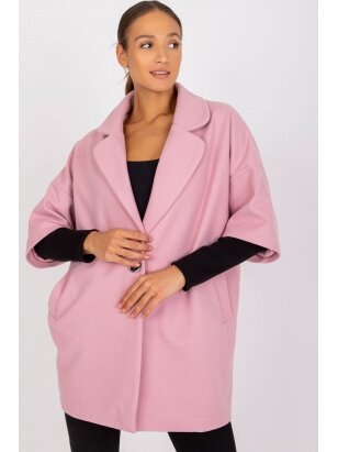 Šviesiai rožinės spalvos paltas MOD1764