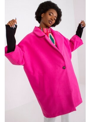 Rožinės spalvos paltas MOD1764