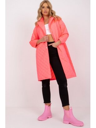 Neoninės rožinės spalvos paltas MOD1742