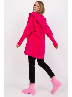 Rožinės spalvos alpakos paltukas MOD1315