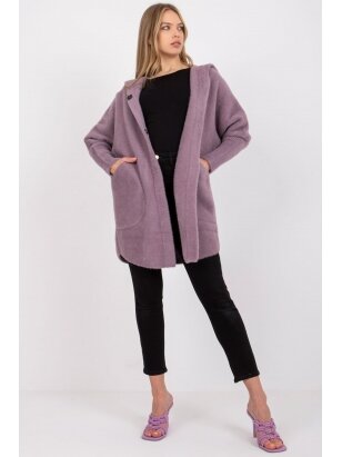 Violetinės spalvos alpakos paltukas MOD1315