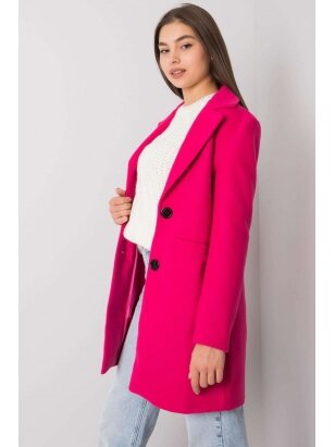 Rožinės spalvos paltas MOD898