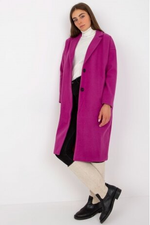 Violetinės spalvos paltas MOD2042