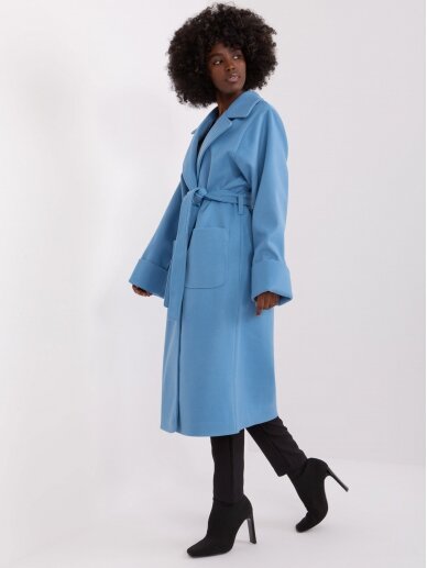 Mėlynos spalvos paltas MOD2464 2