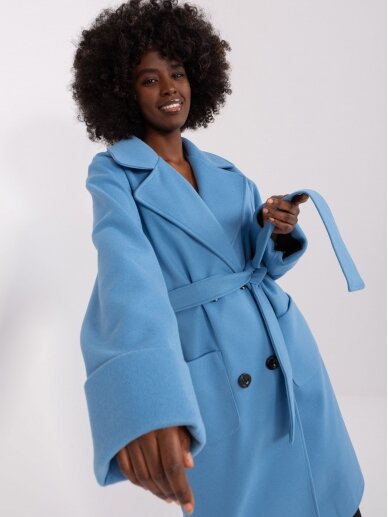 Mėlynos spalvos paltas MOD2464 3