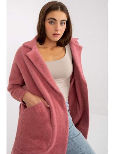 Tamsiai rožinės spalvos alpakos paltukas MOD1477 1