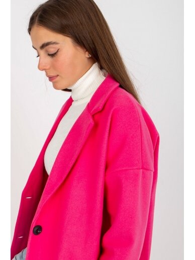Neoninės rožinės spalvos paltas MOD2042 1