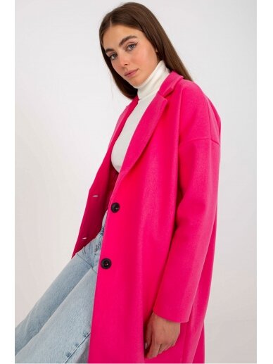 Neoninės rožinės spalvos paltas MOD2042 2