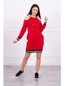 Raudona suknelė MOD303