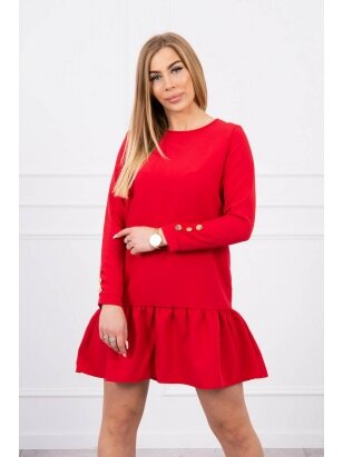 Raudona suknelė MOD496