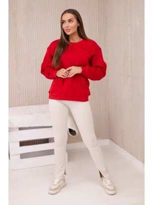 Raudonos spalvos džemperis DZM0002