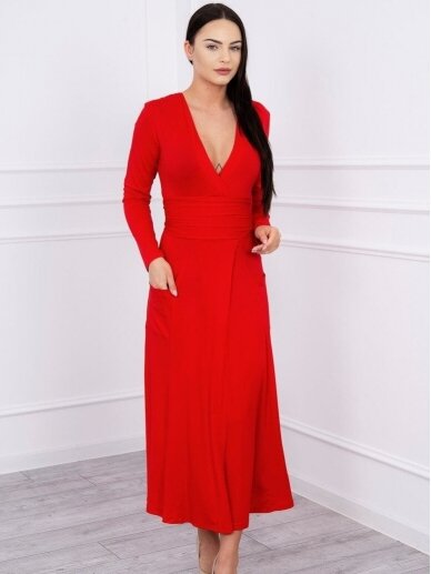 Raudona ilga suknelė MOD233 GP