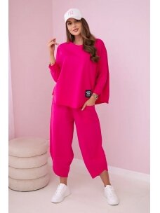 Rožinės spalvos moteriškas kostiumėlis KST0015