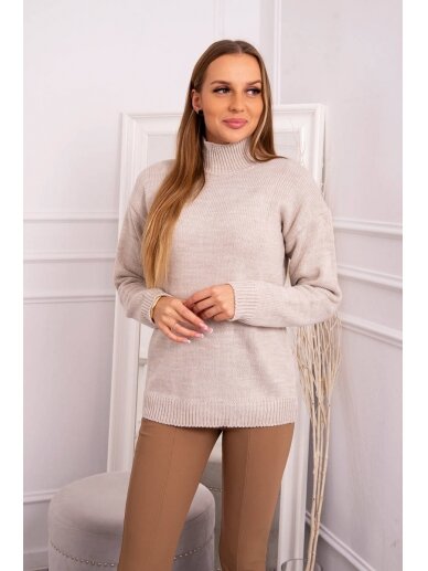 Smėlinės spalvos megztinis MOD781