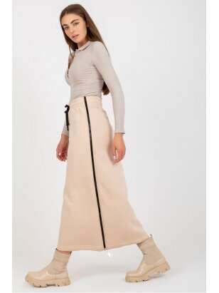 Šviesiai smėlinės spalvos ilgas sijonas MOD2048