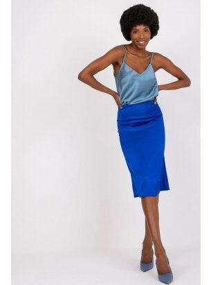 Mėlynas midi ilgio sijonas MOD1765