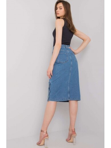 Mėlynos spalvos džinsinis sijonas MOD1619 2