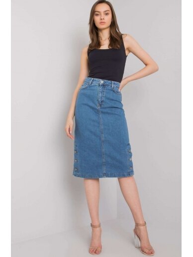 Mėlynos spalvos džinsinis sijonas MOD1619