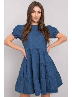 Tamsiai mėlyna džinsinė suknelė MOD1000