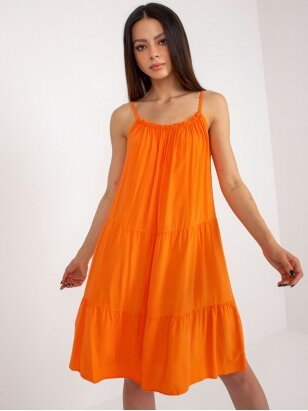 Oranžinės spalvos suknelė MOD2317