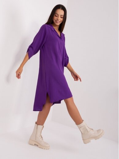Tamsiai violetinės spalvos suknelė MOD1962 2