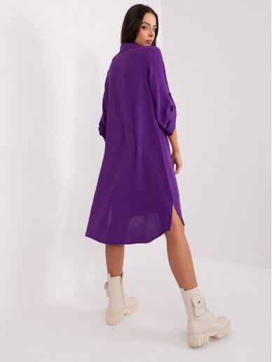 Tamsiai violetinės spalvos suknelė MOD1962 1