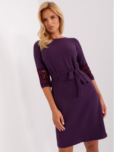 Tamsiai violetinės spalvos suknelė MOD2332 4