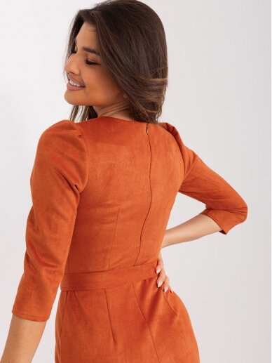 Tamsiai oranžinės spalvos suknelė SKN0017 2